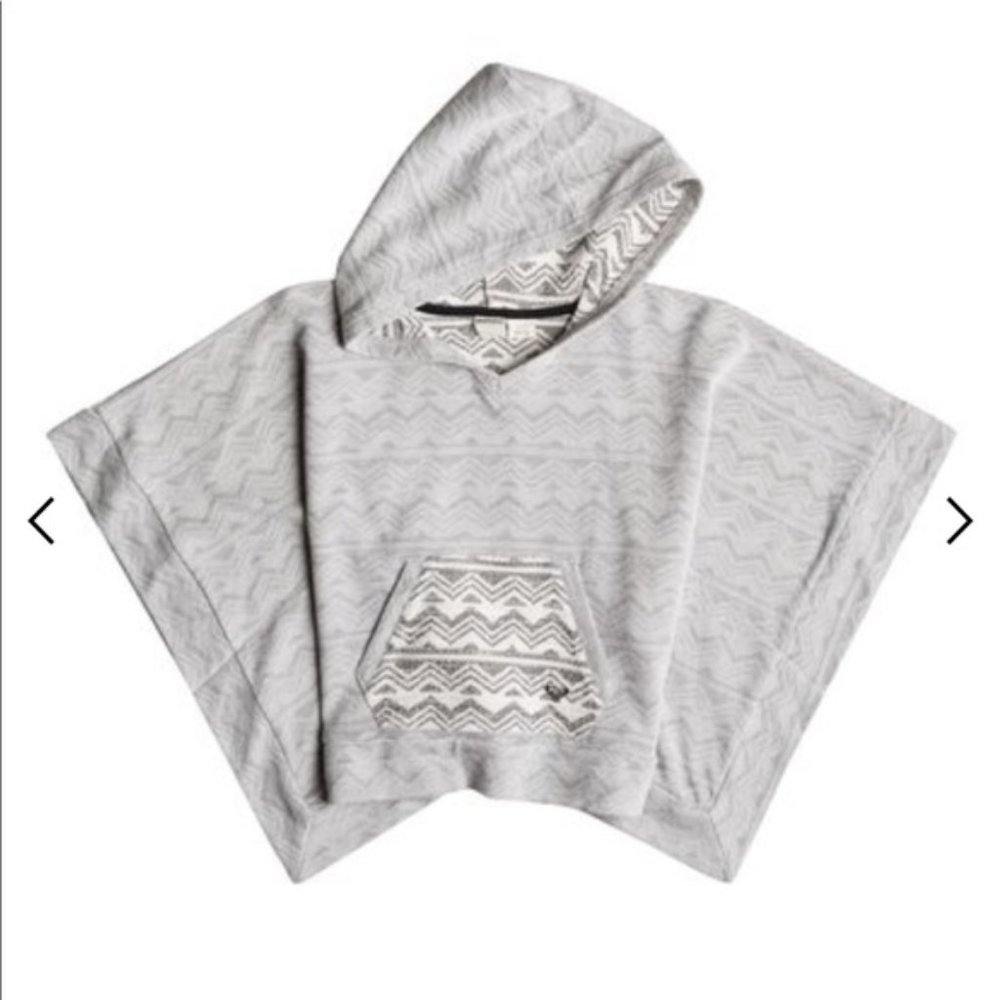 Roxy Girl Gray Capetown Hooded Poncho Size XS/7